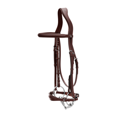 Bridon Muserolle Allemande Ajustable New English Collection by Dy'on Brun Marron