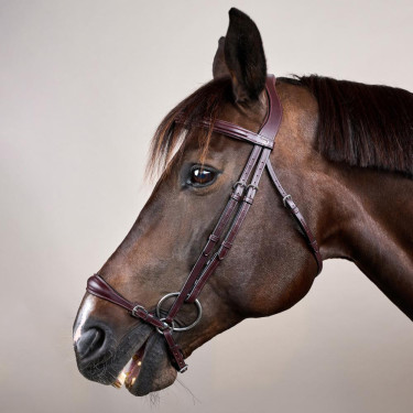 Bridon Muserolle Allemande Ajustable New English Collection by Dy'on Brun Marron