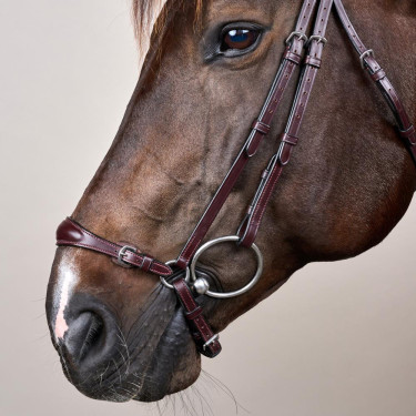 Bridon Muserolle Allemande Ajustable New English Collection by Dy'on Brun Marron