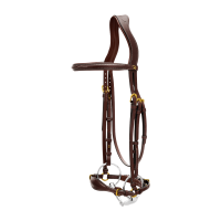 Bridon Muserolle Allemande Ajustable D Collection by Dy'on Brun Marron Bridon Muserolle Allemande Ajustable D Collection by Dy'on Brun Marron