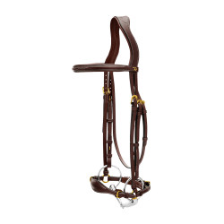 Bridon Muserolle Allemande Ajustable D Collection by Dy'on Brun Marron