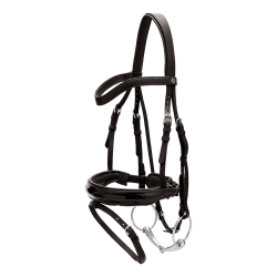 Bridon Muserolle Combinée Large Vernie Working By Dy'on Noir