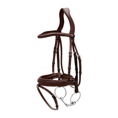 Bridon muserolle combinée tressé avec Pull Back Dy'on New English Collection Marron Bridon muserolle combinée tressé avec Pull Back Dy'on New English Collection Marron
