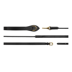 Rênes allemandes Leather/Nylon 5/8 D Collection by Dy'on Noir