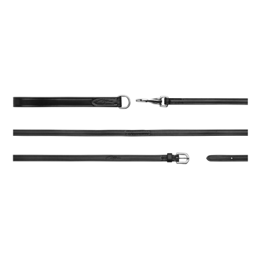 Rênes allemandes Full Leather 1/2 Working By Dy'on Noir