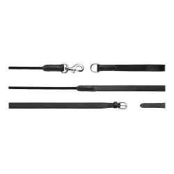 Rênes allemandes Leather/Nylon 5/8 Working By Dy'on Noir Rênes allemandes Leather/Nylon 5/8 Working By Dy'on Noir