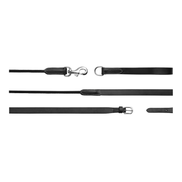Rênes allemandes Leather/Nylon 5/8 Working By Dy'on Noir Rênes allemandes Leather/Nylon 5/8 Working By Dy'on Noir