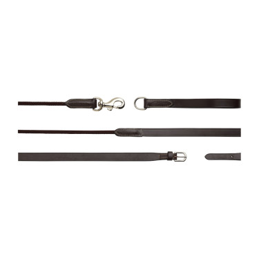Rênes allemandes Leather/Nylon 5/8 Working By Dy'on Brun Marron