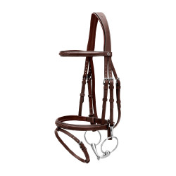 Bridon Muserolle Combinée avec Montants à Mousquetons Working by Dy'on Marron