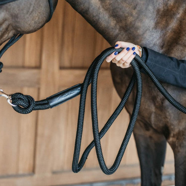 Longe d'entrainement Dy'on avec mousqueton Noir