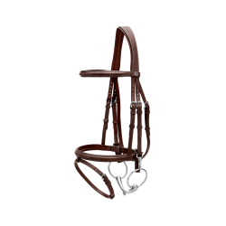 Bridon Working by Dy'on muserolle combinée avec mousquetons Marron