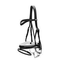 Bridon Working by Dy'on Muserolle Combinée Large Vernie Doublure Blanche Noir