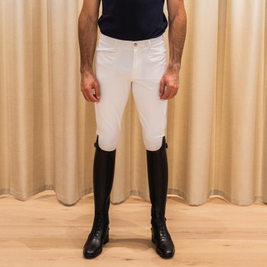 Pantalon d'équitation Kentucky Mexico grip genoux homme Blanc