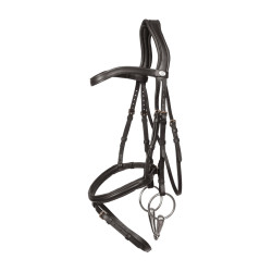 Bridon Muserolle Combinée Dy'on en Cuir Souple Noir Bridon Muserolle Combinée Dy'on en Cuir Souple Noir