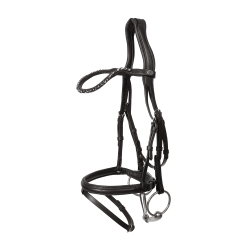 Bridon Muserolle Moyenne Combinée Cuir Souple Dy'on Noir Bridon Muserolle Moyenne Combinée Cuir Souple Dy'on Noir