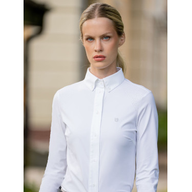 Chemise manches longues Equestrian Stockholm Performance femme Blanc