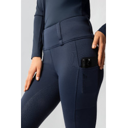 Legging thermique hybride Horze Anya full grip Blueberry Bleu