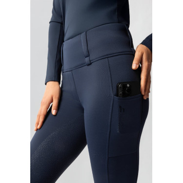 Legging thermique hybride Horze Anya full grip Blueberry Bleu