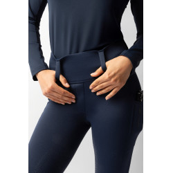 Legging thermique hybride Horze Anya full grip Blueberry Bleu