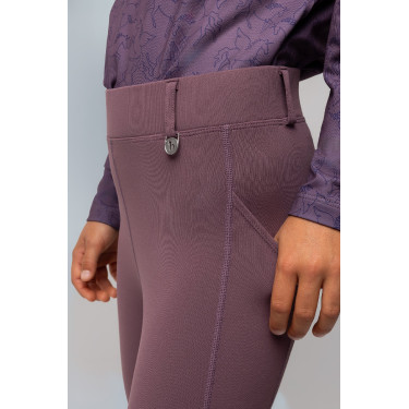 Legging Horze Dea enfant Thermo avec Grip Complet Silex Gris