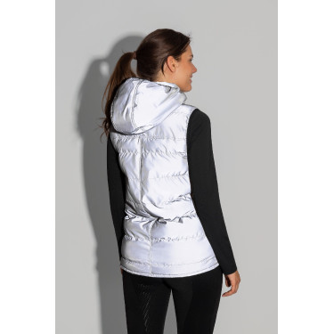 Doudoune sans manches matelassée Horze réfléchissante femme Argent réfléchissant