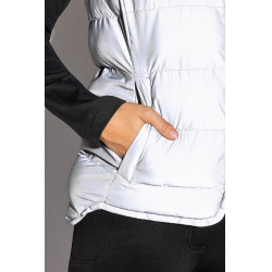Doudoune sans manches matelassée Horze réfléchissante femme Argent réfléchissant