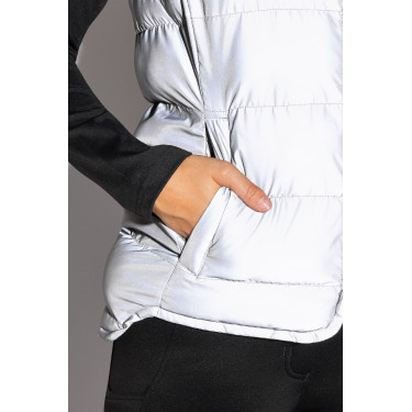 Doudoune sans manches matelassée Horze réfléchissante femme Argent réfléchissant
