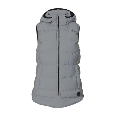 Doudoune sans manches matelassée Horze réfléchissante femme Argent réfléchissant