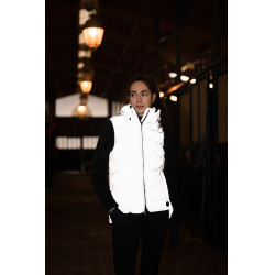 Doudoune sans manches matelassée Horze réfléchissante femme Argent réfléchissant