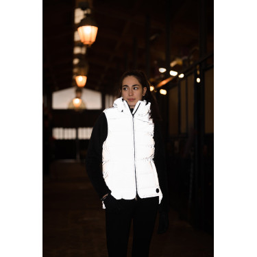 Doudoune sans manches matelassée Horze réfléchissante femme Argent réfléchissant