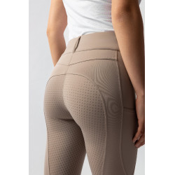 Pantalon d'équitation Horze Evelyn fond intégral femme Taupe simple Beige Pantalon d'équitation Horze Evelyn fond intégral femme Taupe simple Beige