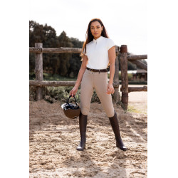 Pantalon d'équitation Horze Evelyn fond intégral femme Taupe simple Beige Pantalon d'équitation Horze Evelyn fond intégral femme Taupe simple Beige