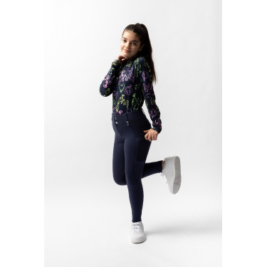 Pantalon d'équitation Horze Mira enfant fond intégral Ouverture Bleu marine