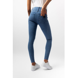 Pantalon Horze Carolyn denim fullgrip femme Denim clair Bleu