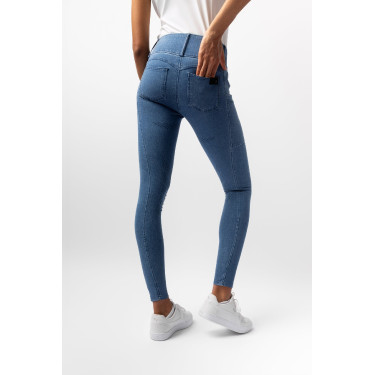 Pantalon Horze Carolyn denim fullgrip femme Denim clair Bleu
