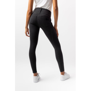 Pantalon Horze Carolyn denim fullgrip femme Noir Pantalon Horze Carolyn denim fullgrip femme Noir
