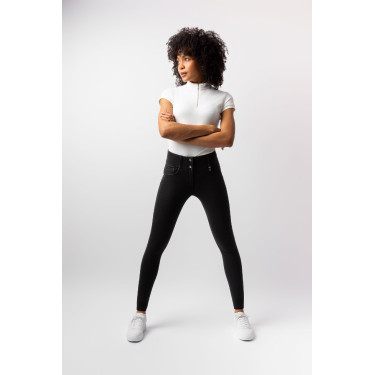 Pantalon Horze Carolyn denim fullgrip femme Noir Pantalon Horze Carolyn denim fullgrip femme Noir