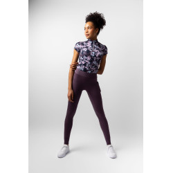 Legging d'équitation Horze Maia fond intégral femme Prune noir Violet