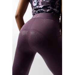 Legging d'équitation Horze Maia fond intégral femme Prune noir Violet