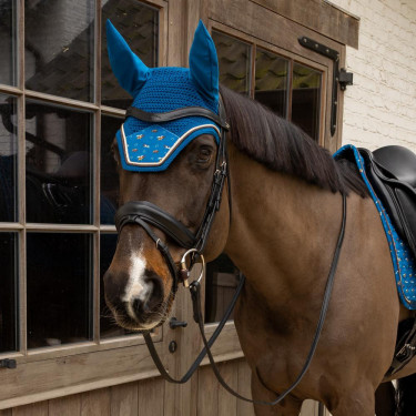 Bonnet anti-mouches Wellington Velvet imprimé cheval Kentucky