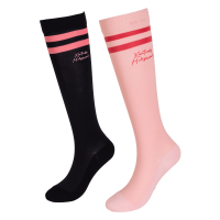 Chaussettes Stripes lot de 2 Kentucky Bleu marine / rose clair