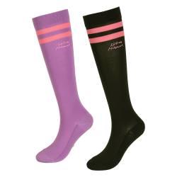 Chaussettes Stripes lot de 2 Kentucky Violet / vert foncé