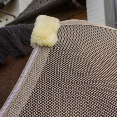 Couverture anti-mouche avec Protection Ventrale Comfort Kentucky Beige à carreaux