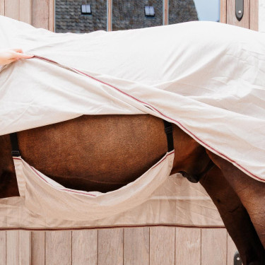 Couverture anti-mouches Comfort Classic avec Couvre-cou & Ventre Kentucky Beige / bordeaux