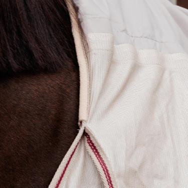 Couverture anti-mouches Comfort Classic avec Couvre-cou & Ventre Kentucky Beige / bordeaux