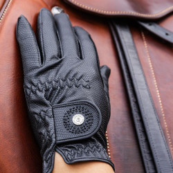 Gants d'équitation avec Grip et Paillettes Kentucky Noir Gants d'équitation avec Grip et Paillettes Kentucky Noir