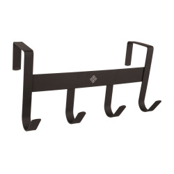 Porte-bridon en métal mat avec 4 crochets Grooming Deluxe Noir