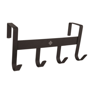 Porte-bridon en métal mat avec 4 crochets Grooming Deluxe Noir