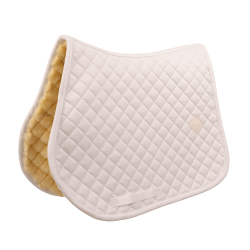 Tapis de selle en mouton Skin Friendly Diamond Jumping Kentucky Blanc Tapis de selle en mouton Skin Friendly Diamond Jumping Kentucky Blanc