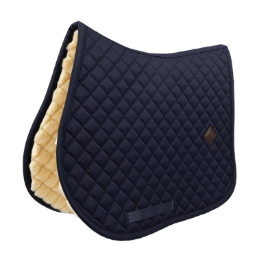 Tapis de selle en mouton Skin Friendly Diamond Jumping Kentucky Marine Bleu marine